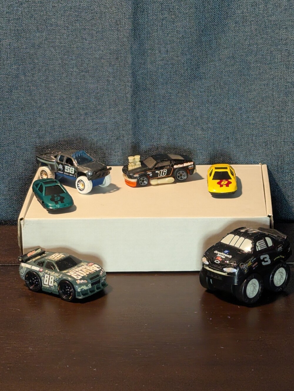 Set of 6 Toy Cars | NASCAR Dale Earnhardt Sr #3 & Jr #88 Stylized Racers